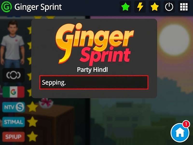 Ginger Sprint game interface showing Hindi language option